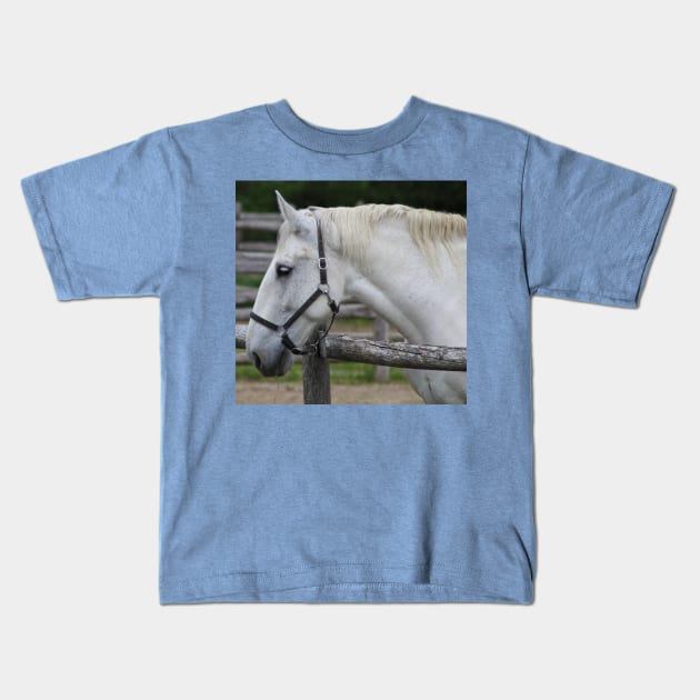 White Horse Kids T-Shirt by Dango's Merch